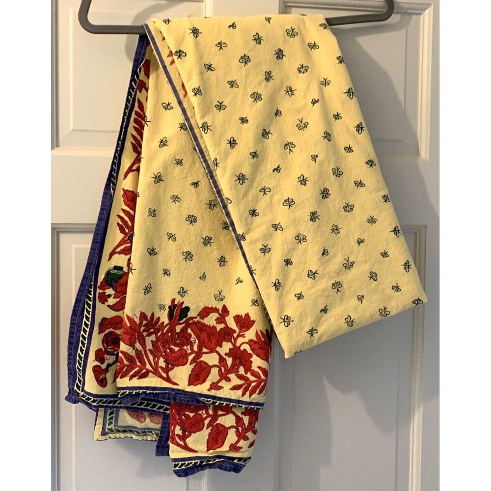 Williams-Sonoma Tablecloth Vtg French Country Provence Blue Yellow Red  70X90